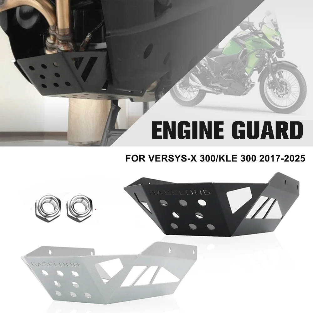 

For Kawasaki Versys-X 300/KLE 300 2017-2024 2025 VersysX 300 Motorcycle Engine Cover Skid Plate Bash Frame Belly Pan Sump Guard
