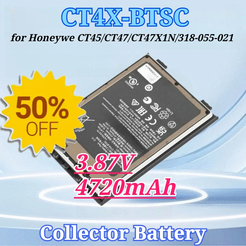 

For CT4X-BTSC 3.87V 4720mAh for Honeywe CT45 CT47X1N CT47 318-055-021 Rechargeable High-quality Batteries