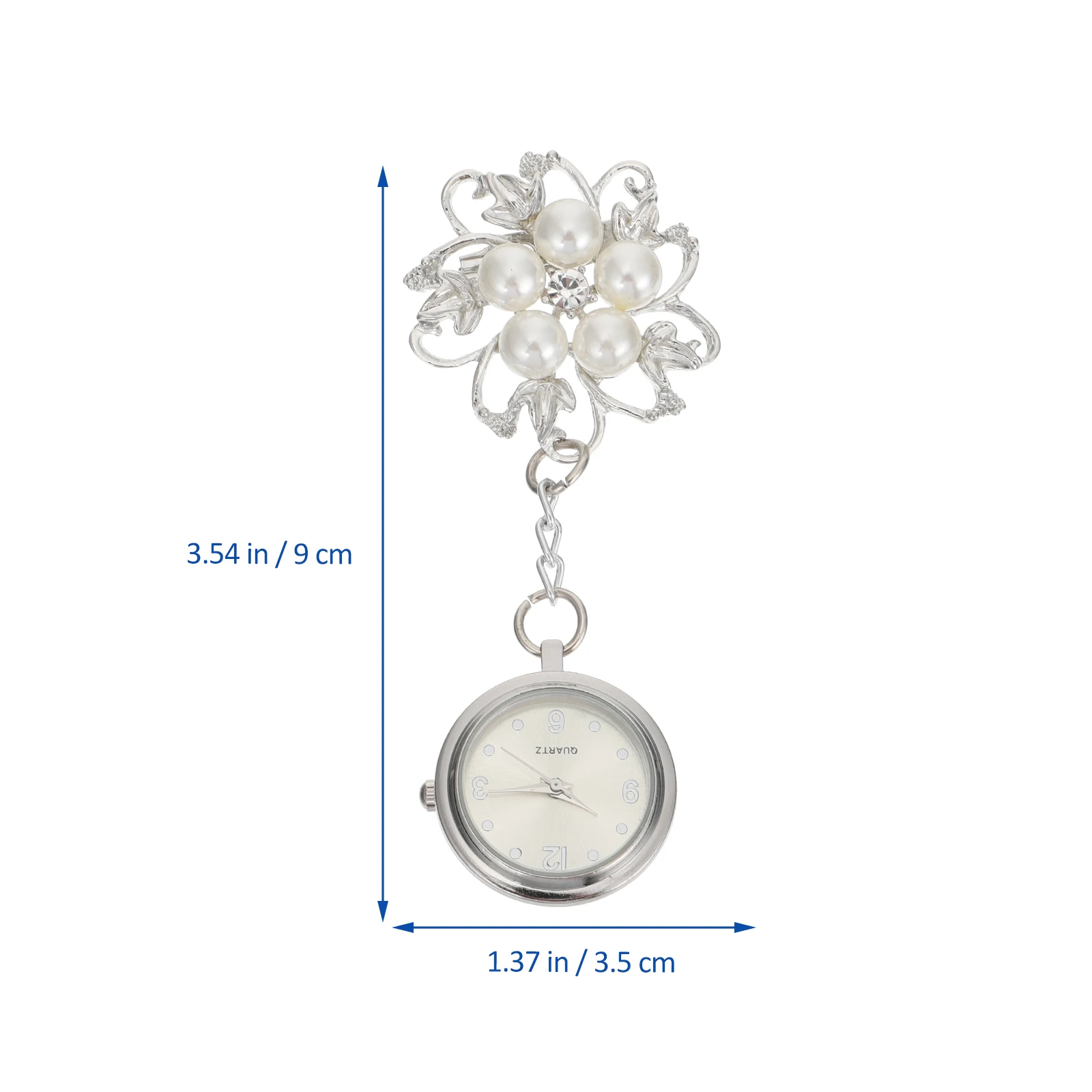 

1pc Clip-On Nurse Pocket Rhinestone Flower Fashion Nurses Watch Women Nurse Watch Durable Elegant Accessory Service Long Time