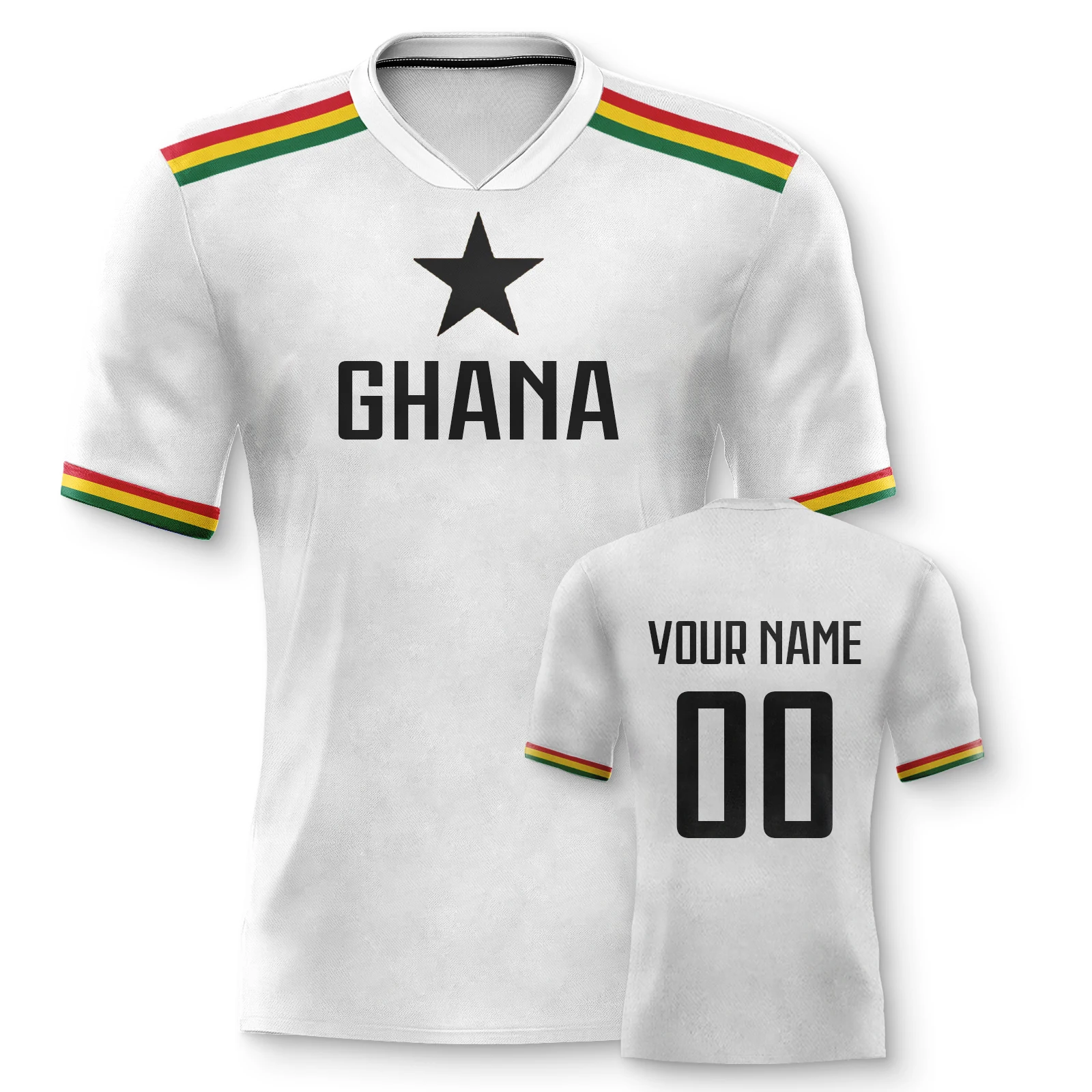 Custom Ghana Soccer Jersey Personalized Name Number Football Team Shirt for Men Women Kids Summer Quick Dry Jerseys