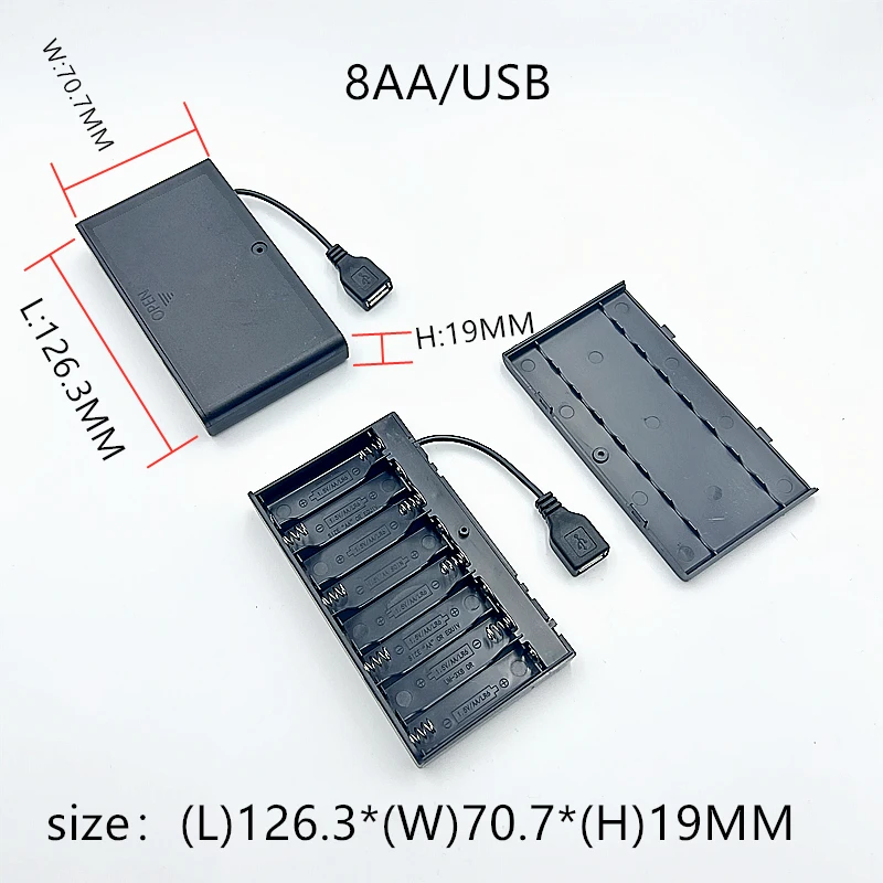 5 pz 2 3 4 6 8 X AA portabatterie custodia USB per 5V LED Strip Lights USB Mini Power Supply