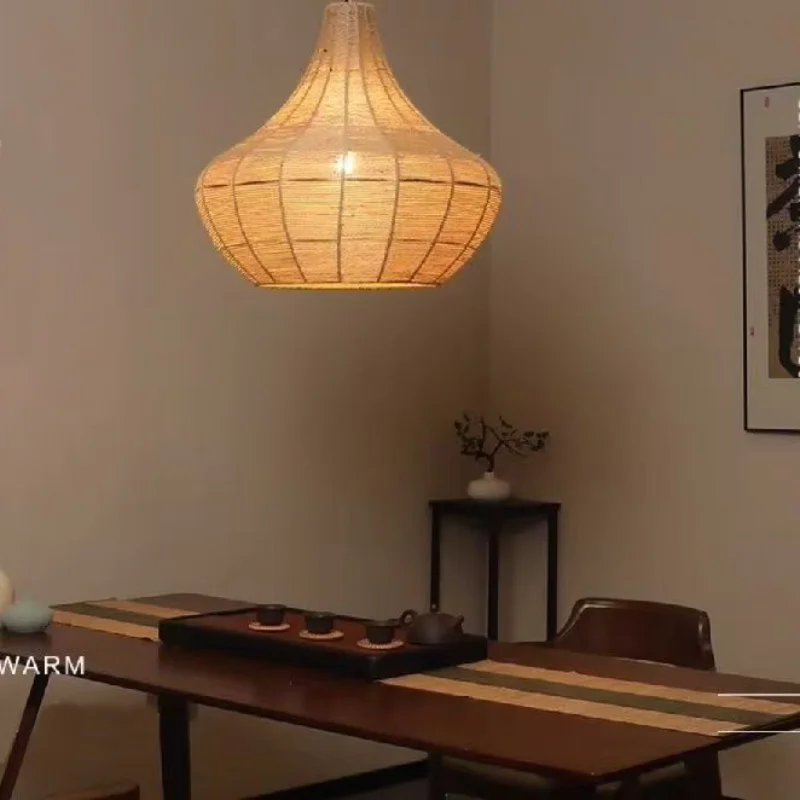 Lomin Bohemian Style Hemp Rope Woven Chandelier Pendant Light Handmade Beach Lighting for Resort Hotels