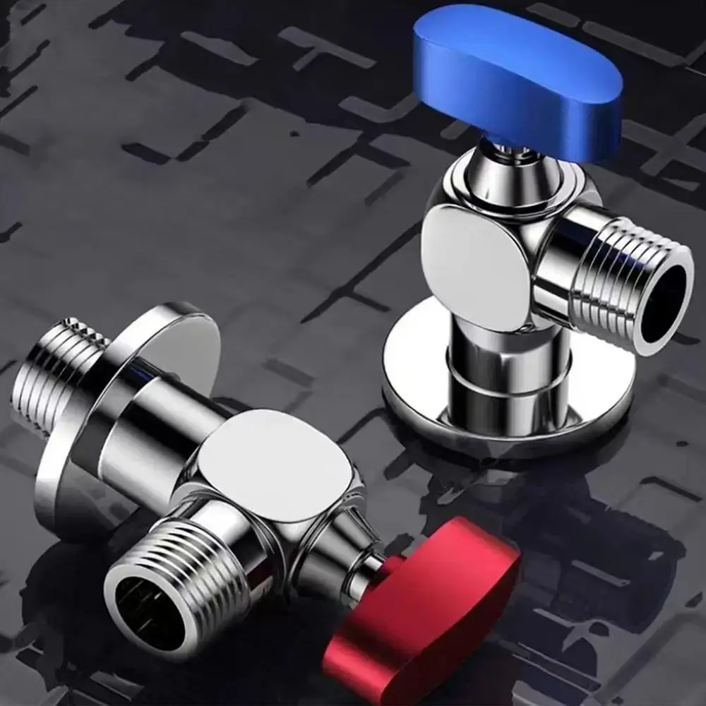 Leak-Proof Water Pipe Shut Off Valve Hot and Cold Water Thread Control Water Valve High Flowing Sturdy Brass Angle Valve Sinks
