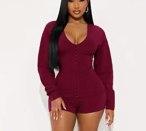 Cardigan à col rond bas pour femme, ensemble trois pièces à manches longues et boutons cachés, haut décontracté à la taille, automne et hiver