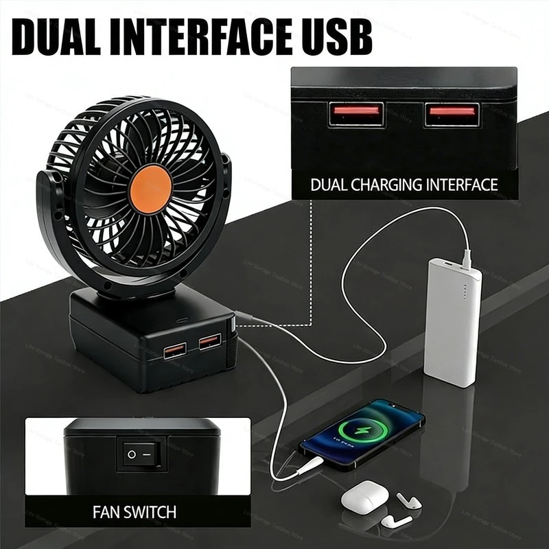 

Power Tool Parts for Makita 18V Li-ion Battery BL1815 BL1860 BL1830 USB Charger Power Bank Electric Fan Desktop Table Fan