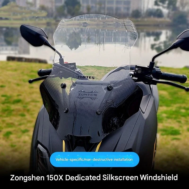 FOR Zontes 150X Forza Design Windshield Forward Bracket with Mirror - Factory-Perfect Seamless Fit Anti-Glare Feature