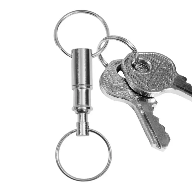 Double Detachable Key Ring Detachable Pull Apart Key Rings Keychains Double Spring Split Snap Seperate Chain Lock Holder