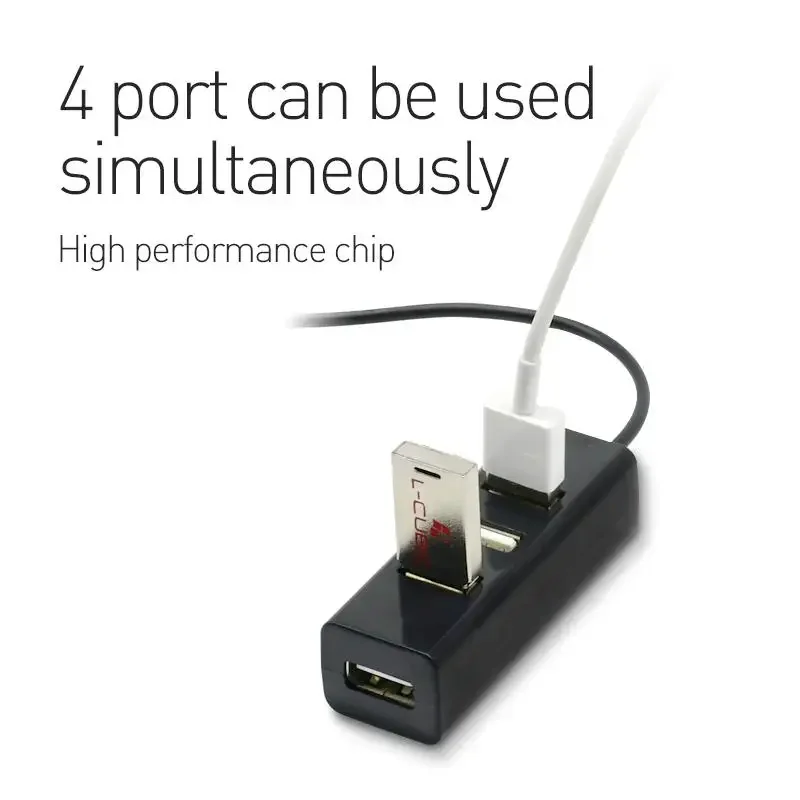4-Port USB HUB Mini USB Spliter Hub Adapter Black High Speed Hub USB 2.0 Adapter For PC Computer Accessories