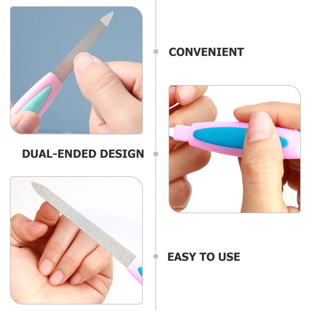 

10pcs Dual-Ended Metal Files Set Double Sided Manicure Tools For Acrylic Natural Nails Nail File Buffer Nail Care