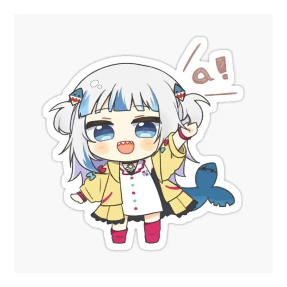 Gawr Gura Hololive Sticker Car Window Bumpers Die-cut Vinyl Stickers Decorative Accessories