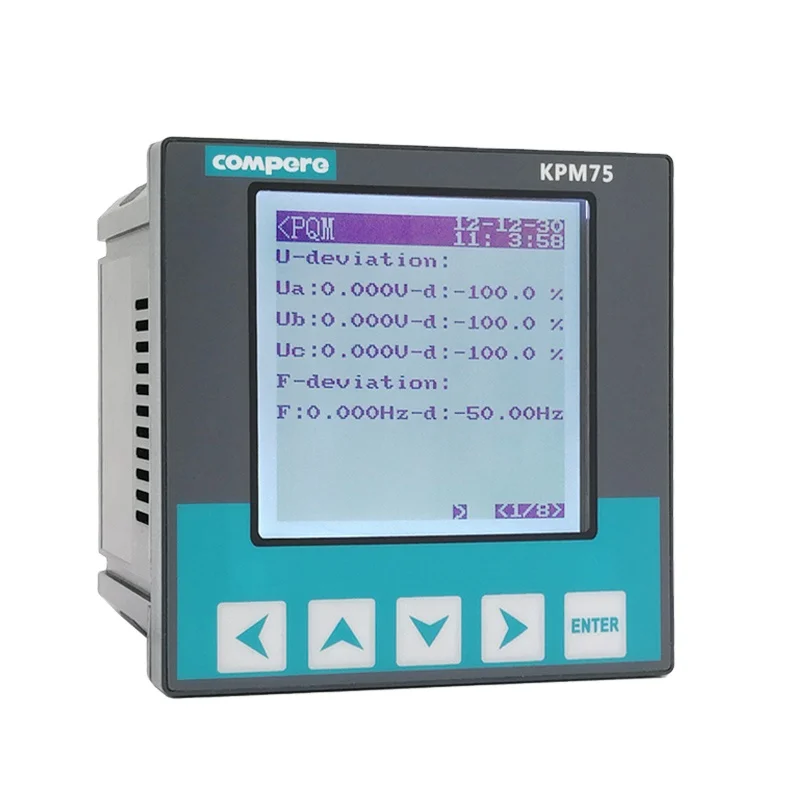 KPM75 63rd Harmonics Class 0.2S RS485 Digital Three Phase Watt Meter Power Analyzer