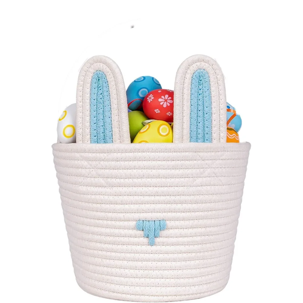 Handle Easter Basket New Bunny Egg Handmade Beach Basket Hunting supplies Storage Organize Toy Storage Basket Girl/Boy
