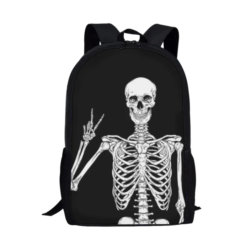 

Black Skull Design Backpack Kids School Bag Girls Boys Fashion Students Bookbag Teenager Daily Casual Backpack Travel Rucksacks