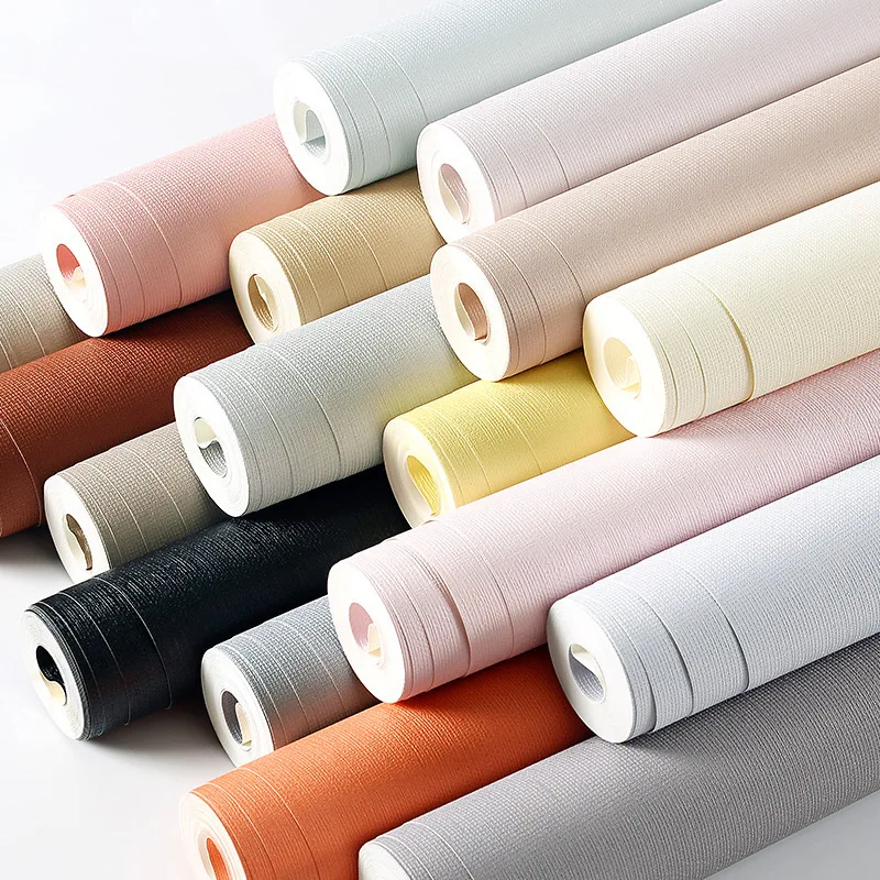 Morandi Color Non Woven Wallpaper Solid Color Nordic Macaron Bedroom Living Room Waterproof Fabric Texture Wall Paper