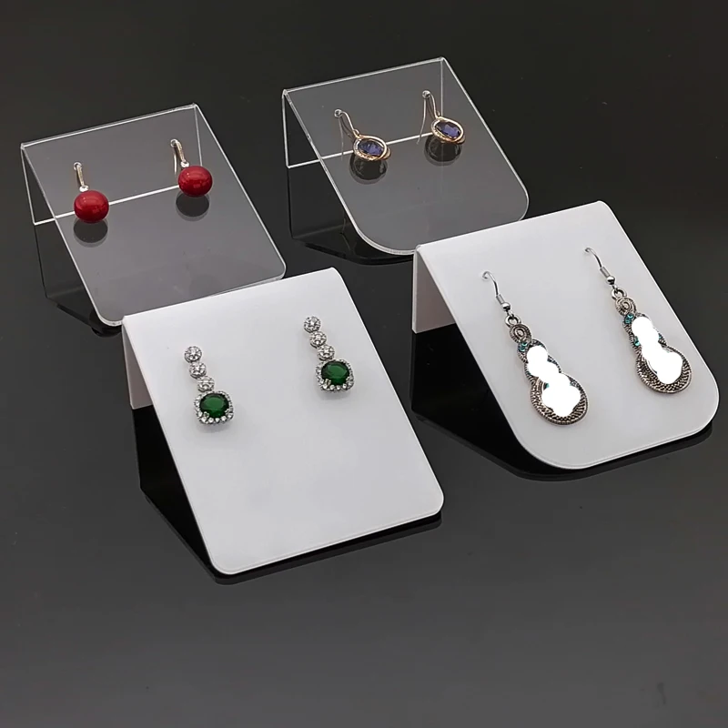 

New Fashion Style Transparent/White Acrylic Earrings Jewelry Display Stand Holder Ear Stud Storage Organizer Show Bracket Rack