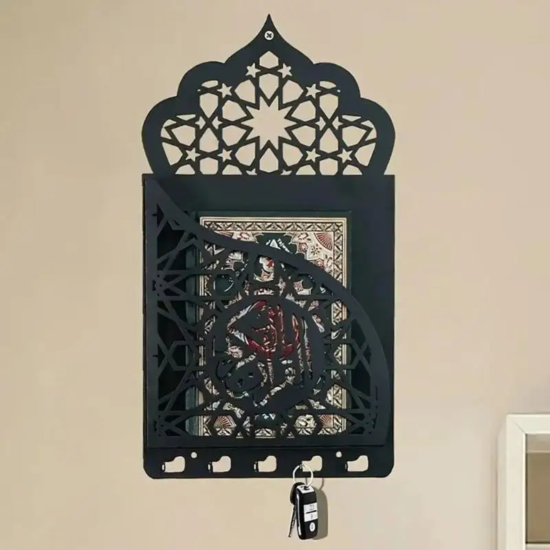 Arabic Quran Book Hanging Shelf with Hook Wall Decors for Islamic Festives Gift