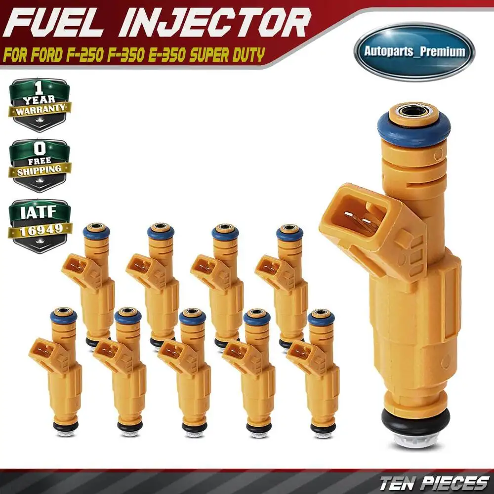 

10x Fuel Injector for For Ford F-250 F-350 E-350 Super Duty E-350 Econoline V10 6.8L