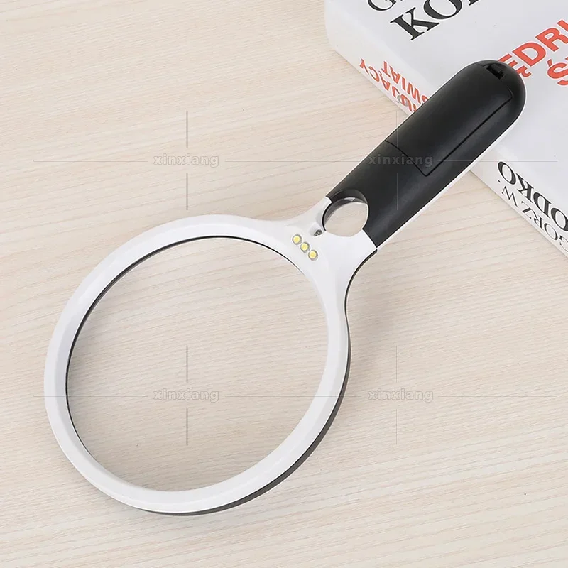 Mini Pocket Handheld Magnifiers with 4 LED Lights, 2X 30X Magnifying Glass Lens, Reading Jewelry Loupe
