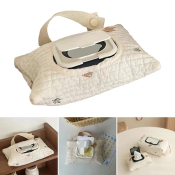 שקית אחסון מגבונים לחים לתינוק נייד לשימוש חוזר נרתיק מחזיק רקמות לעגלה QX2D