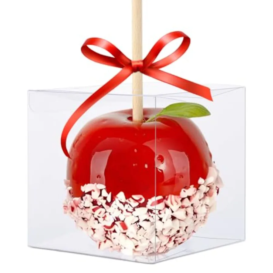 

30 упаковок прозрачных коробок для конфет и яблок с отверстием 4x4x4 прозрачных коробок для сувениров Пищевые коробки для лакомств для торта Pops Карамельные яблоки Ch