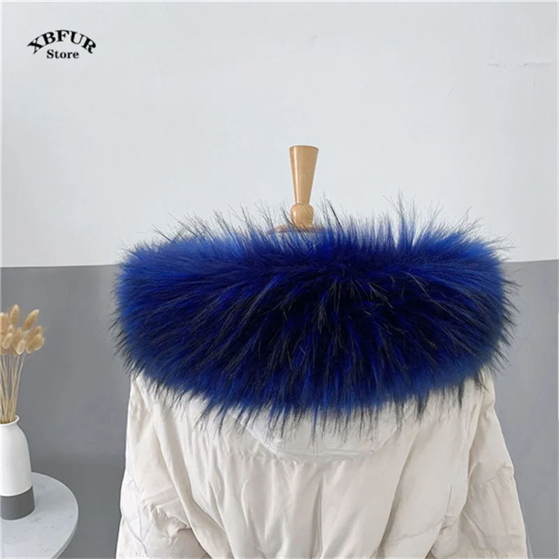 Écharpe en peluche moelleuse pour parkas, col en fausse fourrure, garniture chaude d'hiver, manteau en duvet, châle décoratif, écharpes rondes, mode