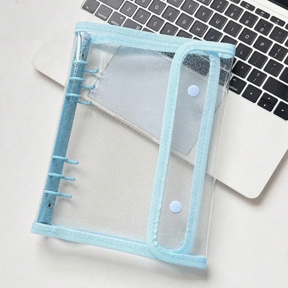 Practical A5 Loose Leaf Binder Double-Buckle Cover Soft Shell Card Organizer Holder PVC DIY Collect Book for Idol Cards