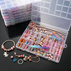 DIY Beaded Bracelet Kit 305Pcs Crystal Beads for Jewelry Making Set Box With String Handmade Charms Bracelet Girl Bithday Gift