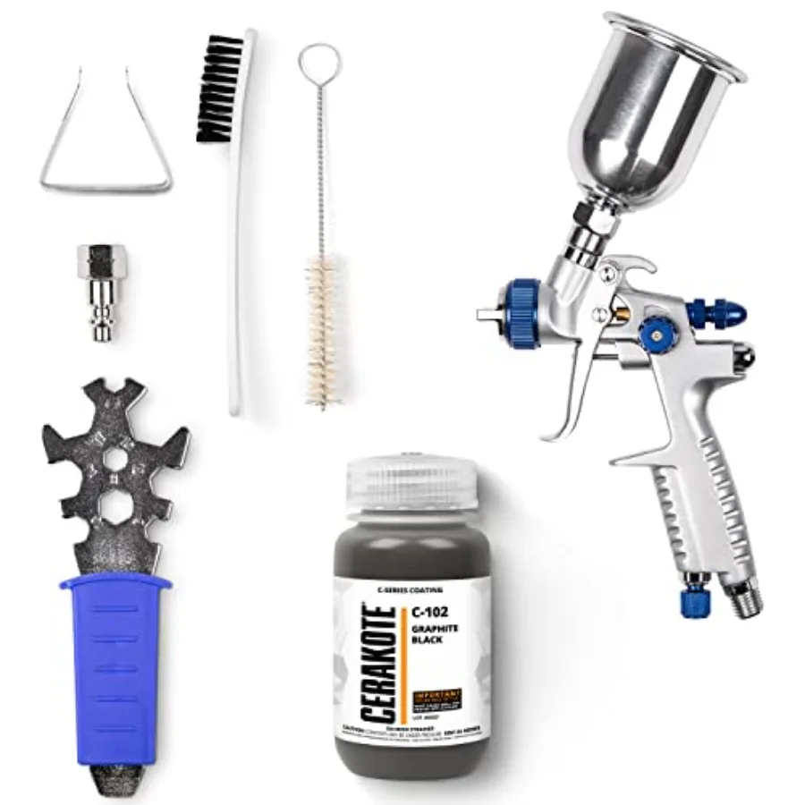 

CERAKOTE C-Series Graphite Black 4 унции. Project Kit C-102 — полное решение для распыления воздуха для высокопроизводительного прочного керамики