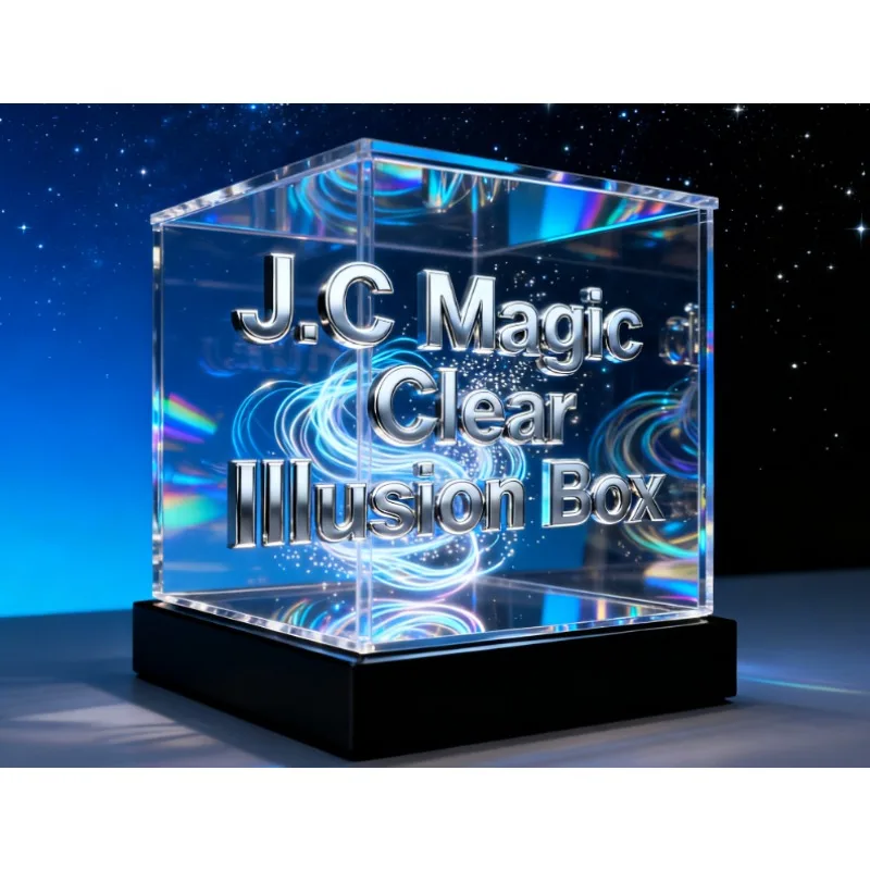 J.C Magic Clear Illusion Box – Transparent Visual Magic Trick, Empty Box Appears Objects, Close-Up Magic Prop for Magicians