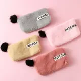 Ginflash 1pc Colorful Plush cute Pencil Case School Bag Stationery Pencilcase Kawaii Girls School Supplies Tools storage