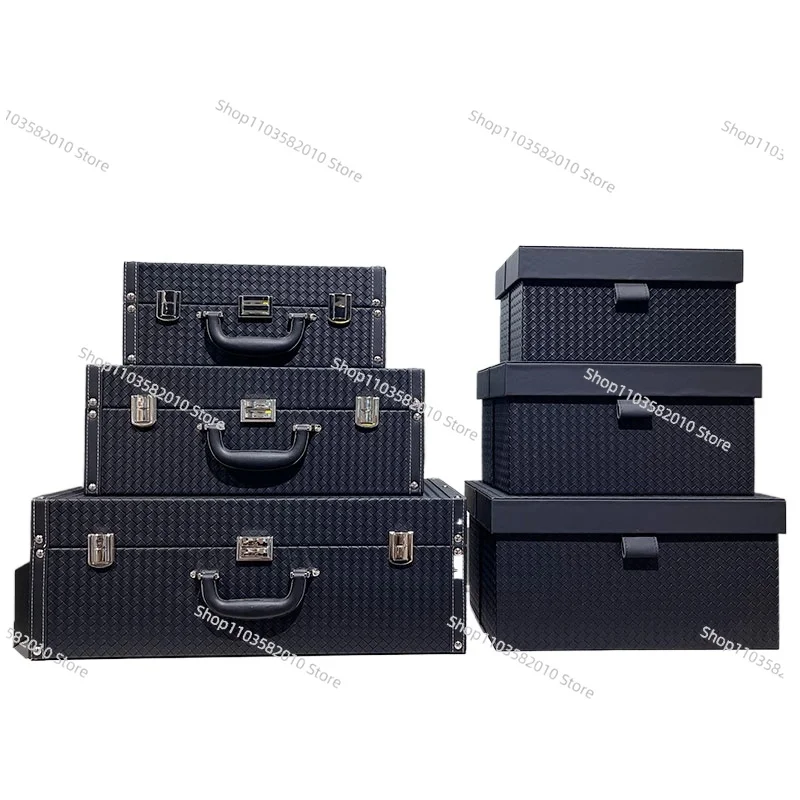 2026 Closet woven pattern storage box - Simple storage box for soft furnishing home decor
