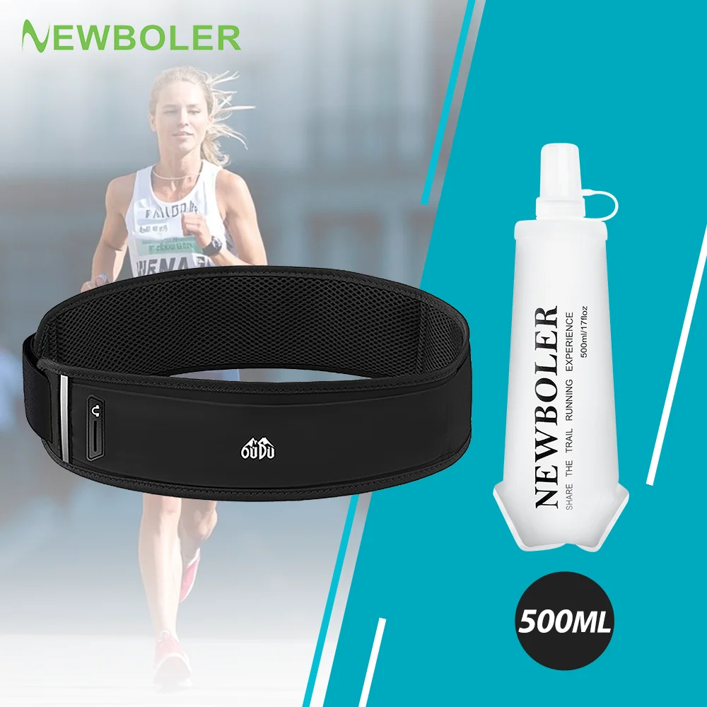 

NEWBOLER Спортивная поясная сумка для мужчин и женщин с невидимым ремнем, легкая поясная сумка для бега, гидратации, тренажерный зал, фитнес, марафон, сумка для телефона