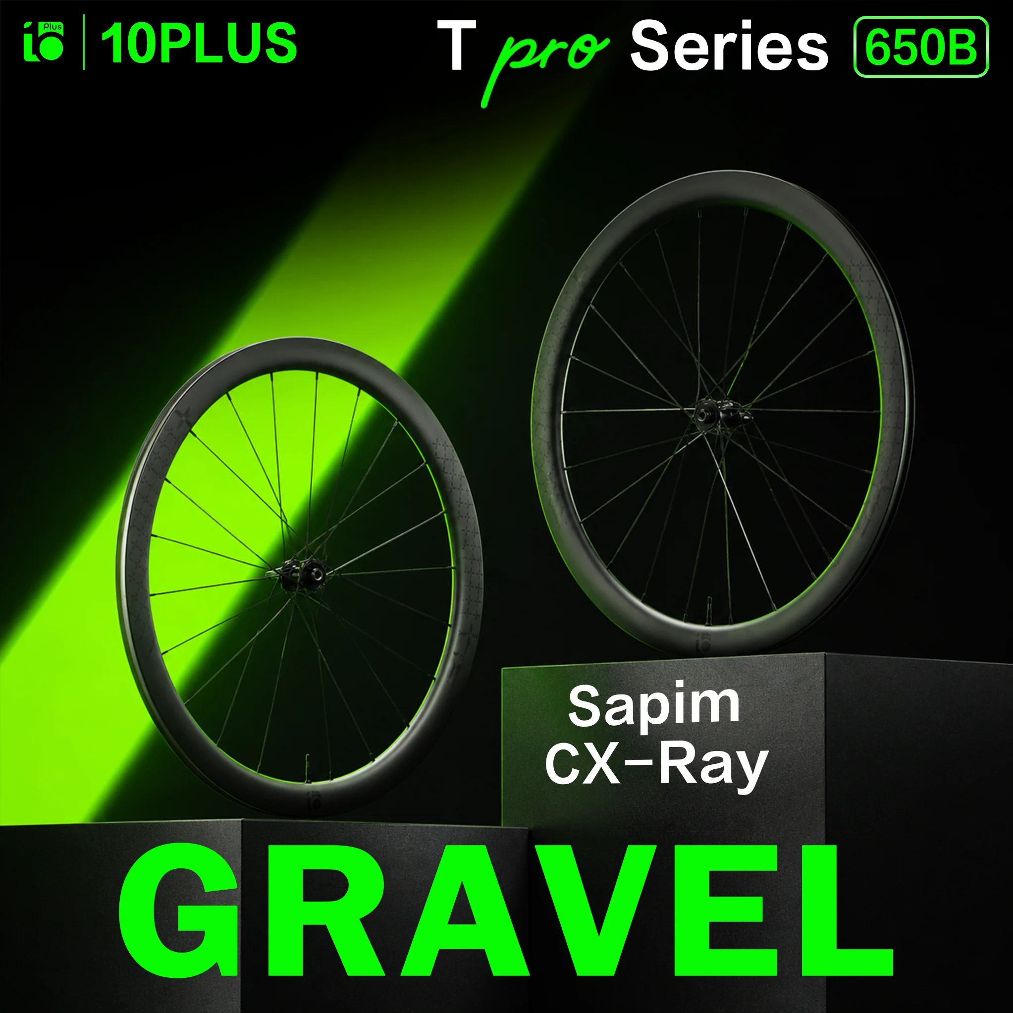 10PLUS 650B Gravel Wheelset T Pro Series Road Disc Carbon Wheels Sapim Cx Ray Tubeless 36T star