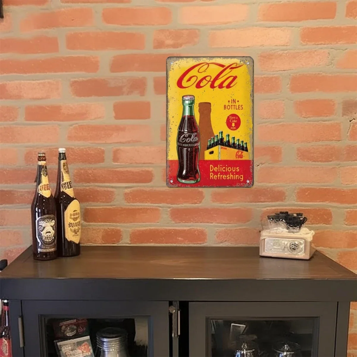 Cola Soft Drinks Poster Metal Tin Signs Vintage Girls Drink Cola Bottles Metal Plate Wall for Bar Pub Club Restaurant Decor