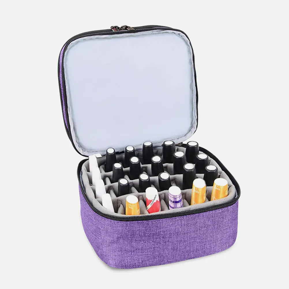 Nail Polish Organizer Bag Double Layer Design Large Capacity Flexible Sturdy Fabric Travel Friendly Essential Oil Storage Pouch