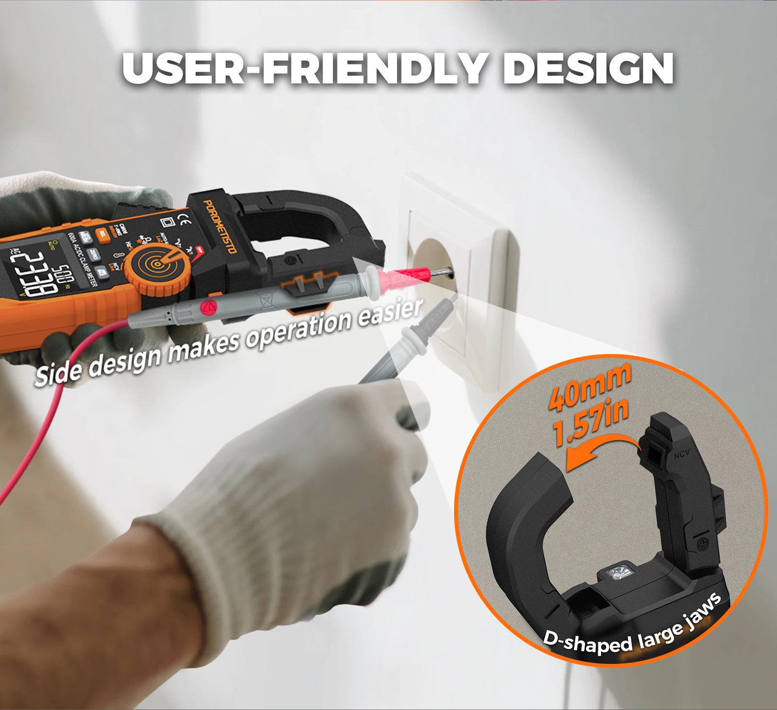 Digitales Zangenmessgerät Multimeter AC/DC 600A/1000A Amperemeter True RMS Multimeter Hochpräzise Kapazitätsmessung NCV Ohm Hz Spannungsprüfer – Detail 12