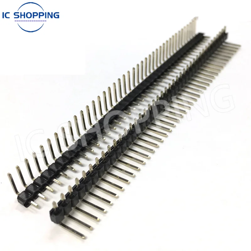 10 sztuk 1x40P 2X40P 2.54mm jeden rząd pojedyncza szpilka zakrzywione do złącz stykowych taśmy zakrzywiona igła do Arduino Electronic Components