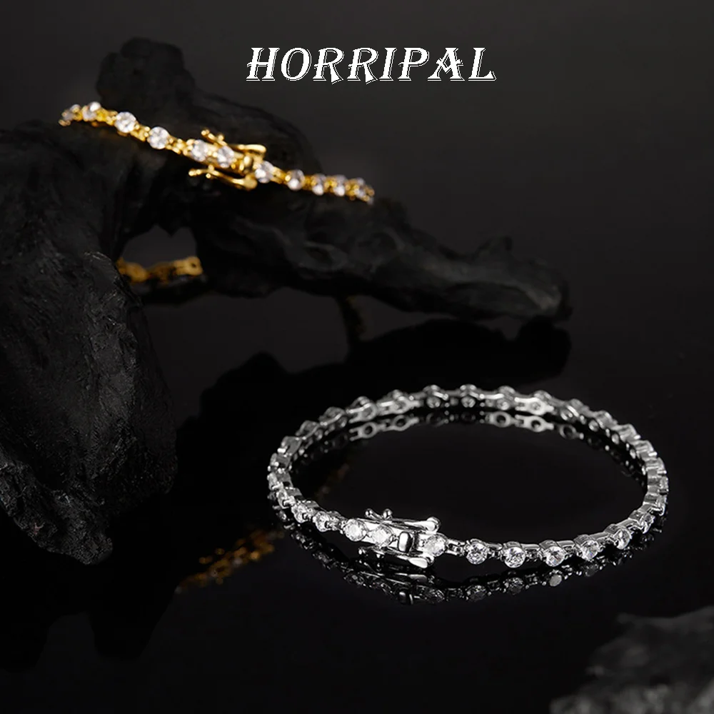 

HORRIPAL D VVS1 Moissanite Waterproof Tennis Bracelet for Women GRA Certified 925 Sterling Silver Wedding Party Fashion Jewelry