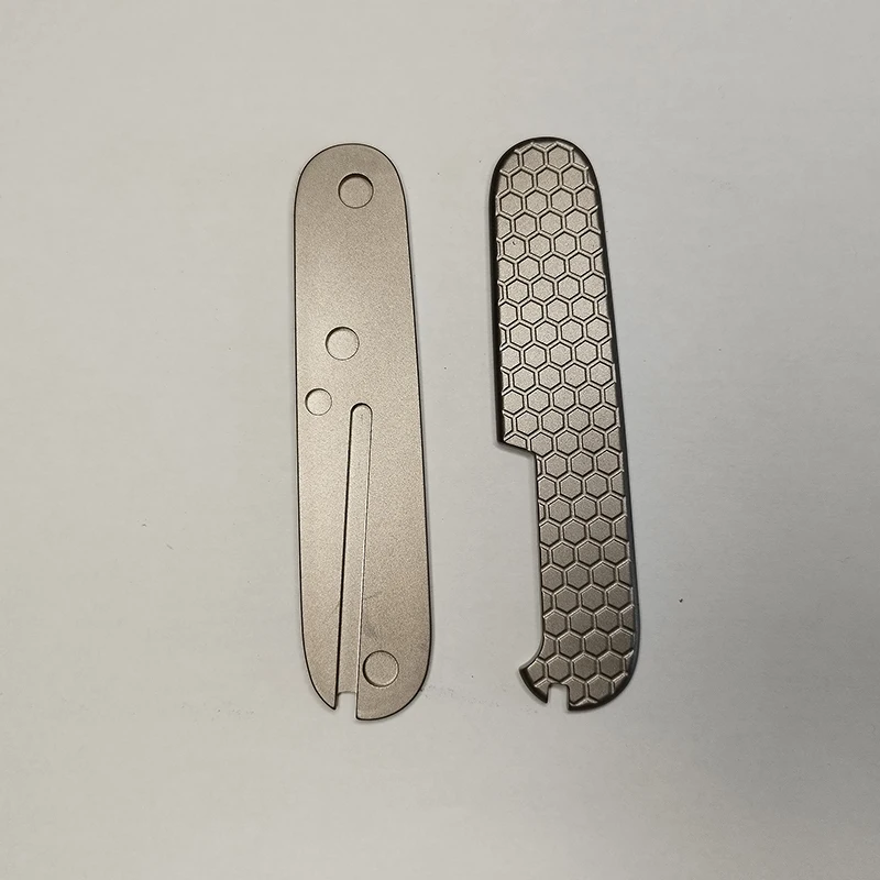 Imagem -04 - Titanium Alloy Knife Handle Scales Honeycomb Padrão Punho de Facas do Exército Suíço Faça Você Mesmo Fazendo Acessórios Parte 91 mm Par