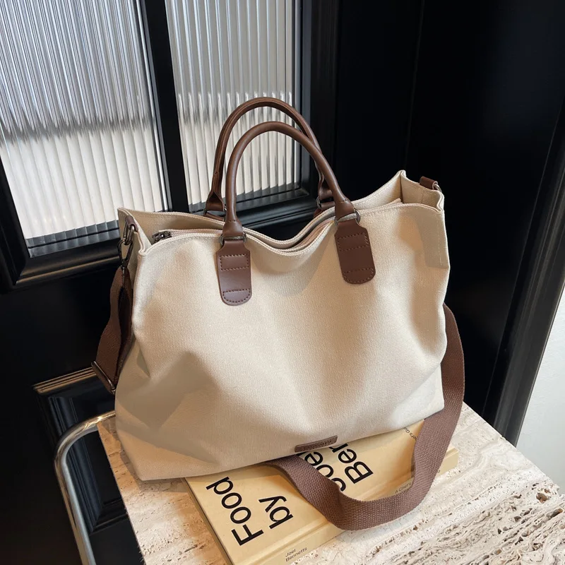 

Женская модная простая сумка через плечо большой вместимости, повседневная холщовая сумка-кроссбоди, сумка-тоут для поездок на работу