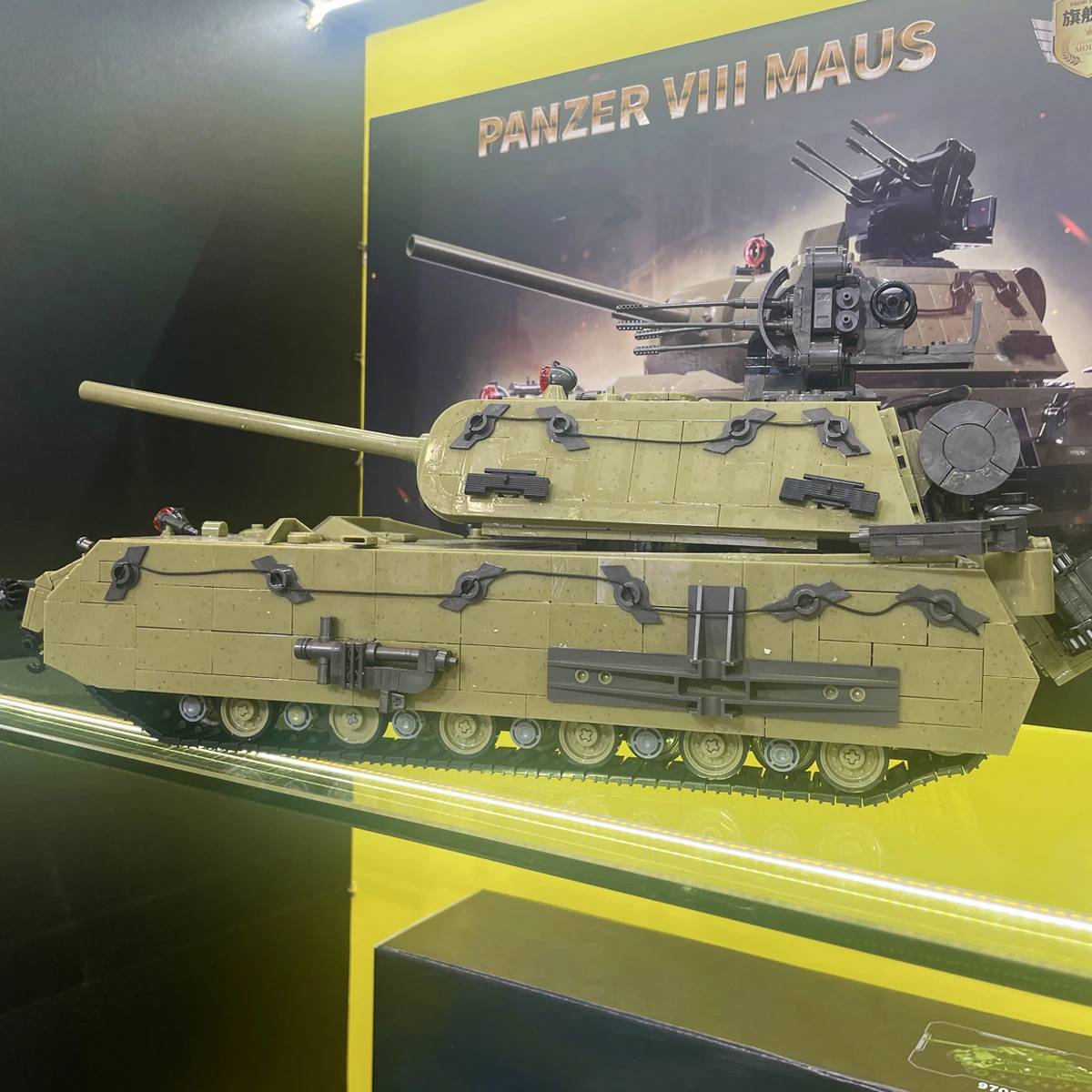 Военная серия Rat Heavy Armored Tank Building Blocks Panzer VII Maus Tank Brick Модель WW2 Армейский солдат Игрушки для мальчика Подарок MOC