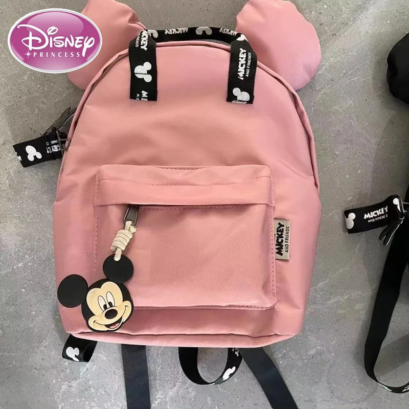 Disney New Mickey and Minnie Nylon Backpack Children's Shoulder Bag Girls' Joint Mickey Mouse Backpack Fashion School Bag