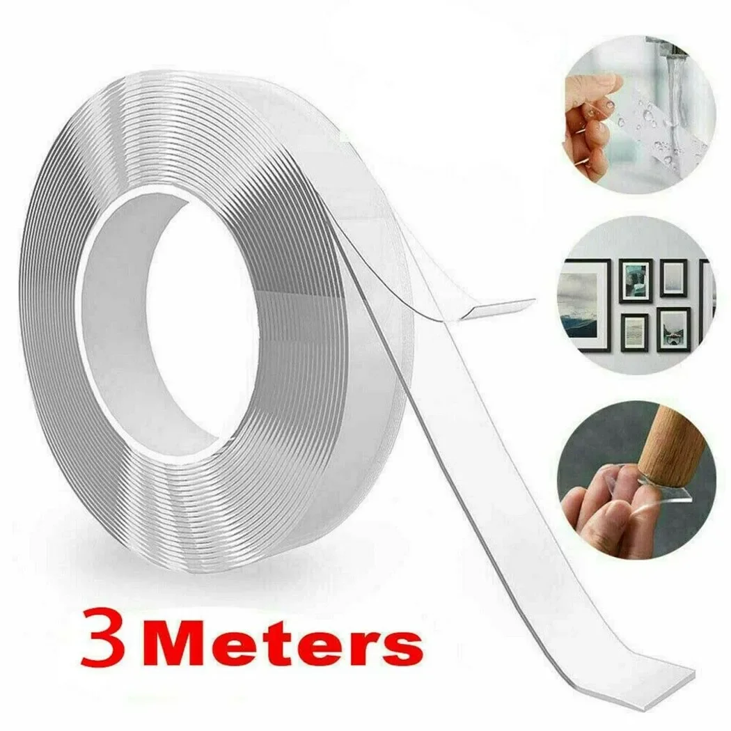 

3Meter Adhesive-Tape For-NANO Tape Double-sided Tape Removable Gel Non-marking Tape For Kitchen Utensils, Home Tools Reusable