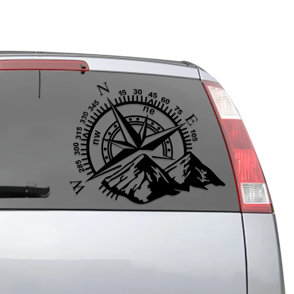 Funny Vinyl Car-Styling Decals 60*50cm For Auto Window Motorcycle Decor Art Design Off-road Mountain Compass Car Sticker image 4