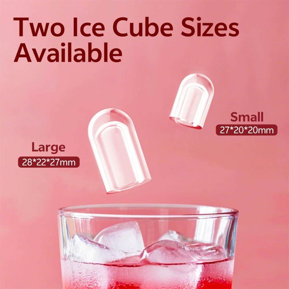 Ice Maker Countertop 120W 1.5L Water Tank 15kg per 24h Production 8-15 Mins Quick Ice Bullet Shape with Self Cleaning for Home Kitchen Office Bar UK EU Plug – Detail 2