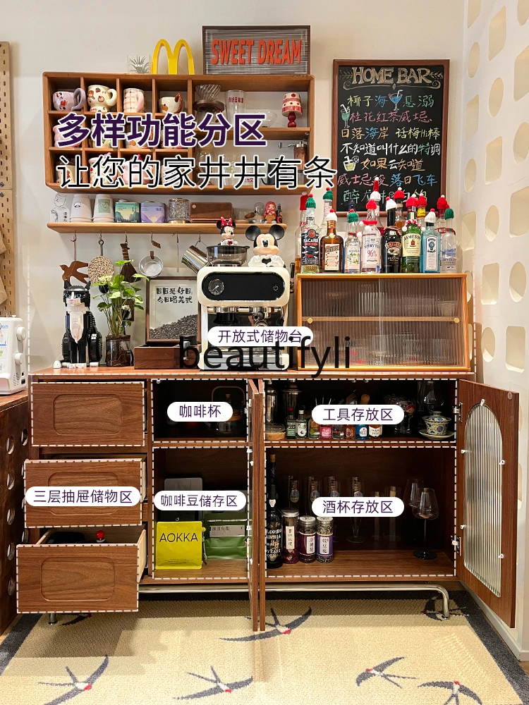 خزانة القهوة، خزانة الشاي الخشبية الصلبة، بار غرفة المعيشة، جانب الطعام في العصور الوسطى، خزانة الحائط