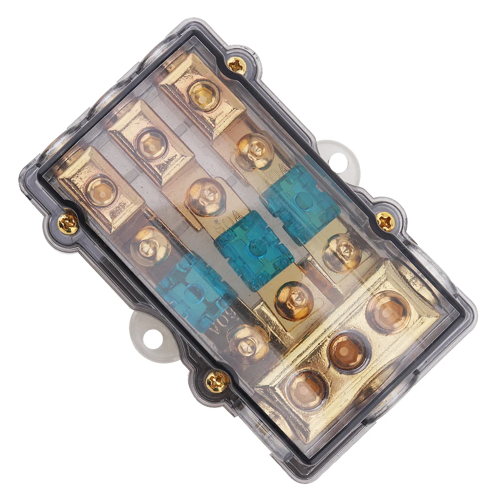 العالمي 60A 1 في 3 طرق النحاس مطلي سيارة ستيريو الصوت قوة الصمامات حامل الأداء لسيارة قارب وغيرها من المركبات الصوت