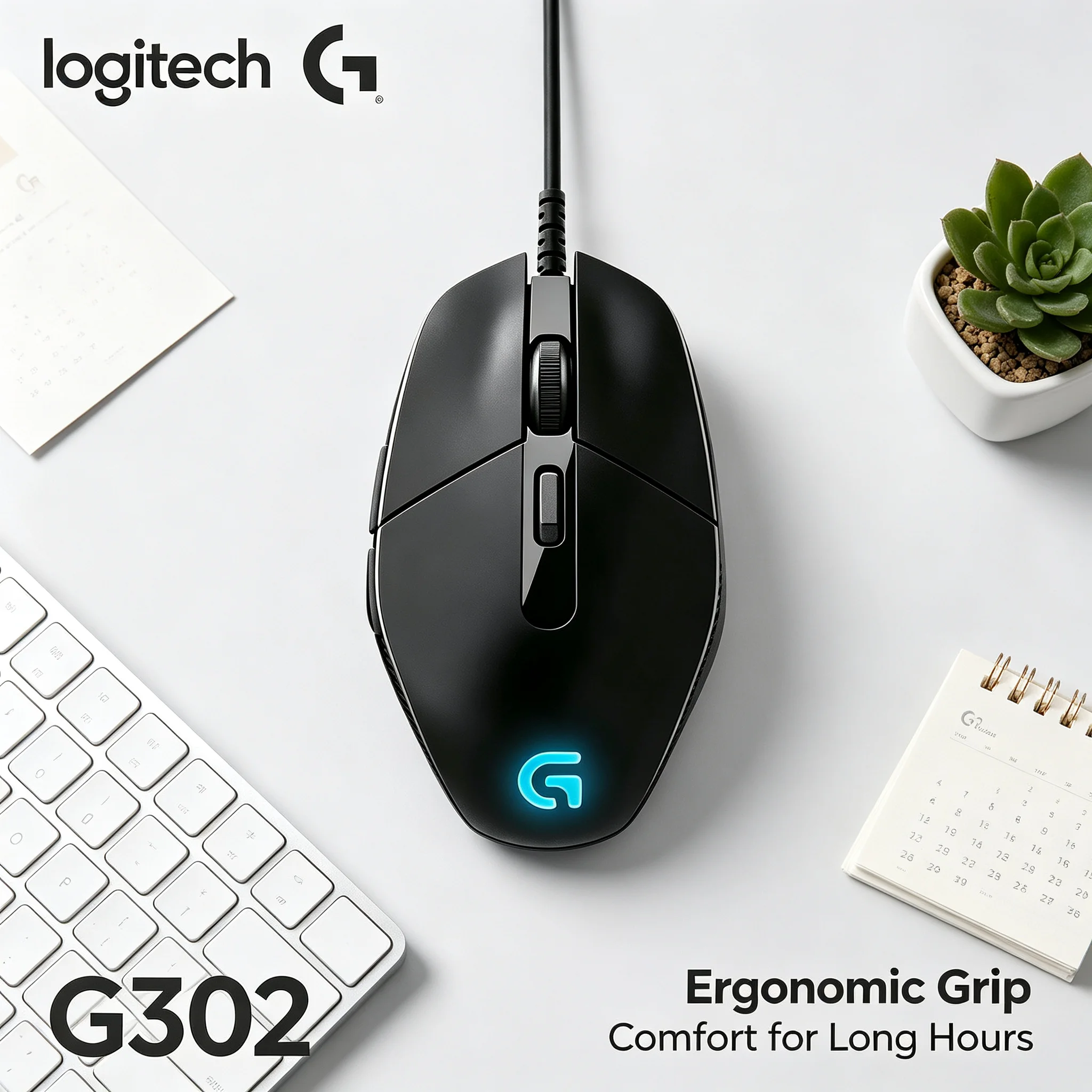 Logitech G302 Gaming Mouse Wired Daedalus Prime Instant Command Execution 6 Programmable Buttons for Apex Legends Valorant PUBG