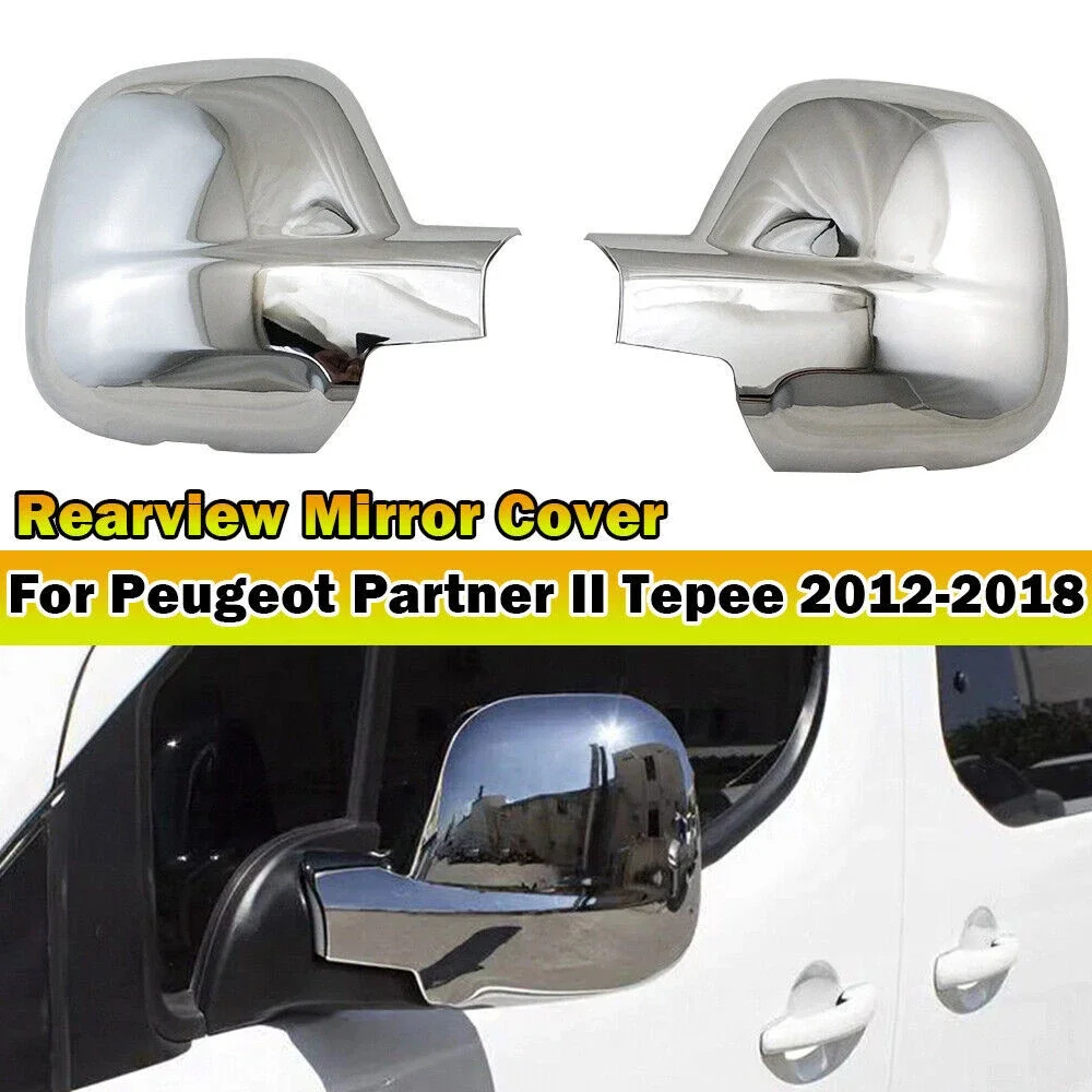 Rearview Side Mirror Cover Wing Cap Exterior Door Rear View Case Trim For Citroen Berlingo III Combo E Peugeot Partner II Rifter