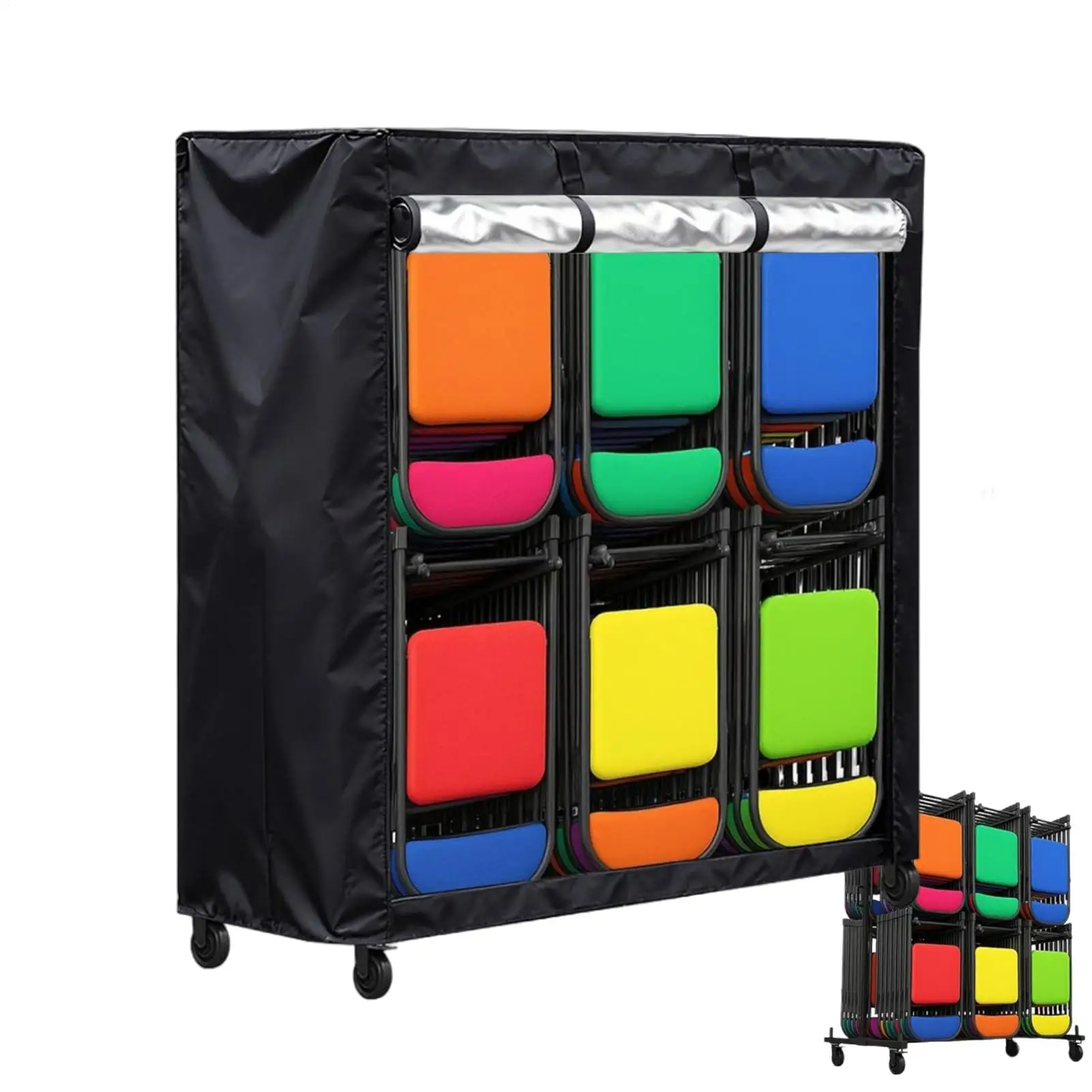 183x94x183cm Folding Chair Storage Cover UV-Resistant Dustproof Windproof Storage Protector Chair Rack Cover For Garden Backyard